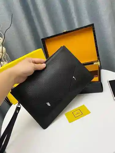 Bolso de mano para hombre FEN@DI, elaborado en piel de vacuno original importada, alta calidad, entr