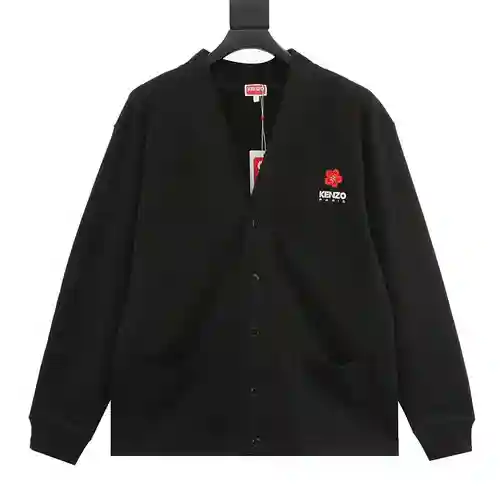 Kenzo KZ 23 nueva serie BOKE cárdigan tipo sudadera con estampado de flores de begonia en la espalda