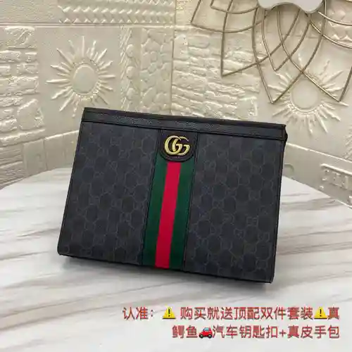 Bolso de mano GUCC para hombre, elaborado en piel vacuna original importada, alta calidad, entrega e