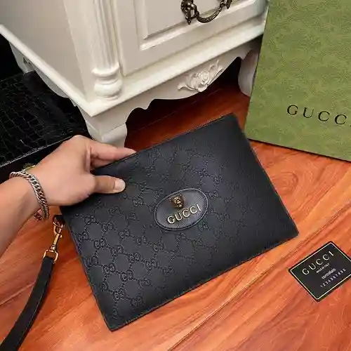 Bolso de mano GUCC para hombre, elaborado en piel vacuna original importada, alta calidad, entrega e