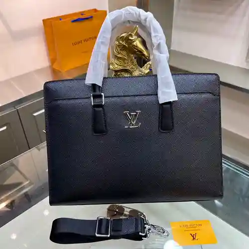Maletín LL para hombre, fabricado en cuero original importado de primera calidad, versión réplica de