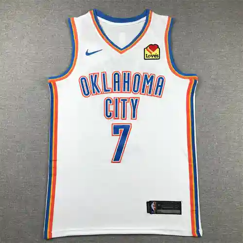 Thunder No. 7 Chet Holmgren Blanco 24 Camiseta de nueva temporada