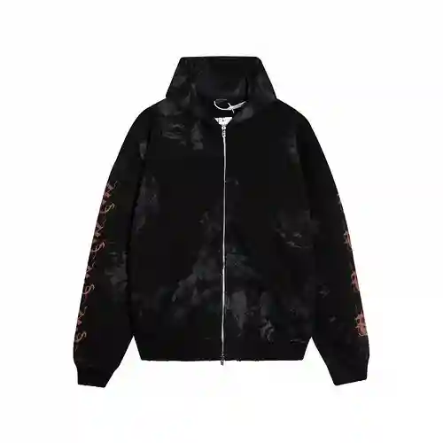 BLCG/Paris pesado #barro viejo metal pintado a mano chaqueta cárdigan con cremallera sánscrita
