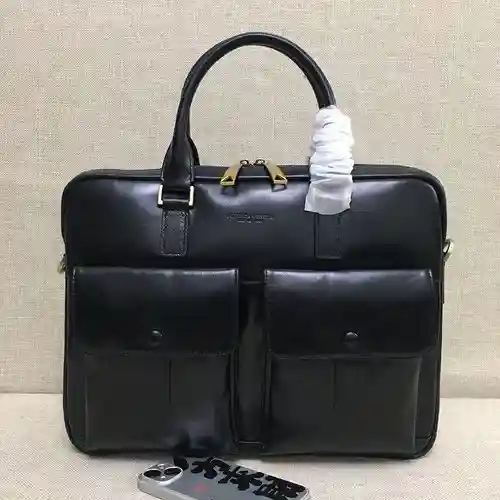Maletín para hombre BV, fabricado en cuero original importado de primera calidad, versión réplica de