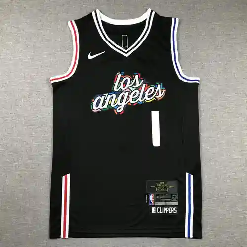 Clippers No. 1 James Harden camiseta negra edición urbana de la temporada 23