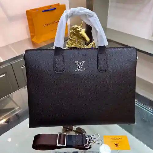 Maletín para hombre LL, fabricado en cuero original importado de primera calidad, versión réplica de