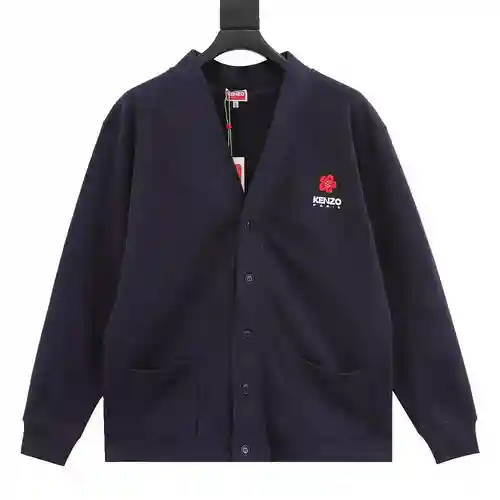 Kenzo KZ 23 nueva serie BOKE cárdigan tipo sudadera con estampado de flores de begonia en la espalda