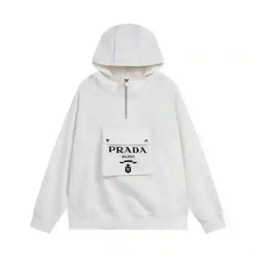 PRA * DA Prada SS23 otoño e invierno nuevo estilo bolsillo metal triángulo logo cremallera sudadera 