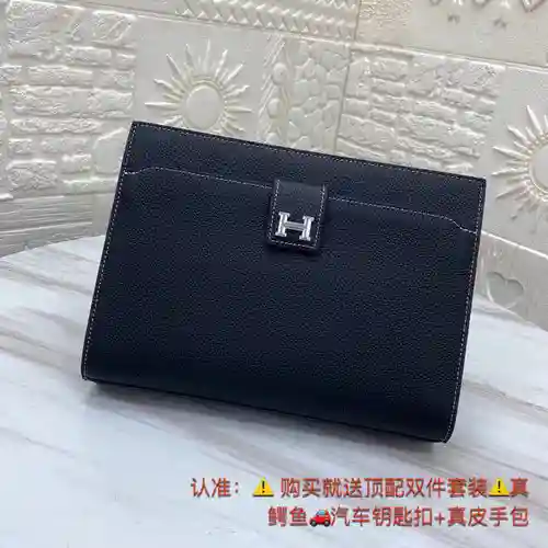 Bolso de mano para hombre Her@mès, elaborado en piel de vacuno original importada, alta calidad, ent