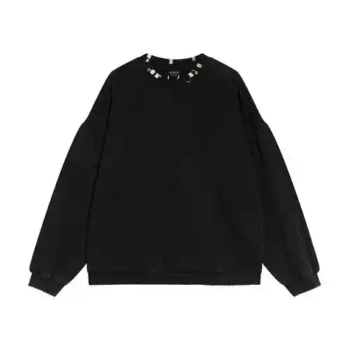 BLCG sudadera de cuello redondo perforada con cierre de hardware pesado #Paris
