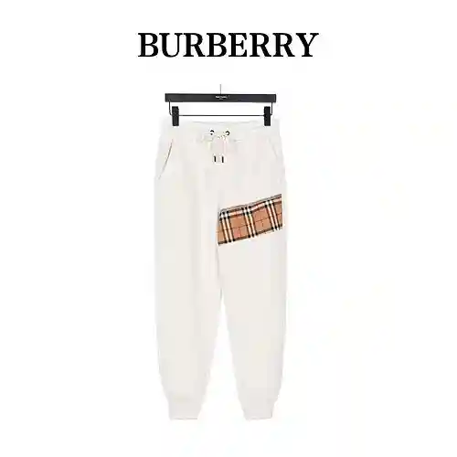 BBR/Burberry pantalones clásicos de algodón con patchwork a cuadros