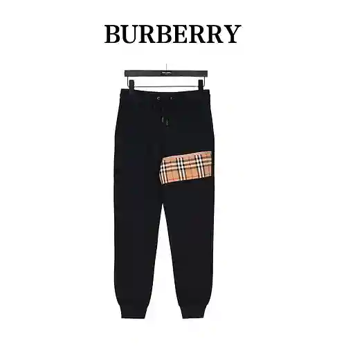 BBR/Burberry pantalones clásicos de algodón con patchwork a cuadros
