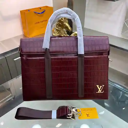 Maletín para hombre LL, fabricado en cuero original importado de primera calidad, versión réplica de