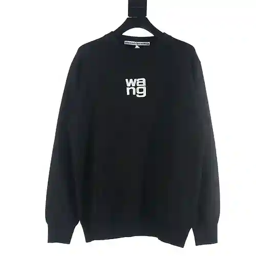 AW/Alexander Wang ADW 23Fw suéter con cuello redondo y letras bordadas