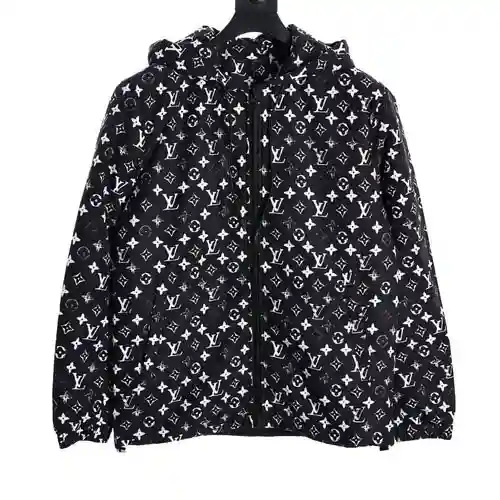 Abrigo LV de algodón con capucha y estampado integral para presbicia