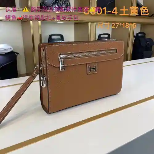 Bolso de mano para hombre Her@mès, elaborado en piel de vacuno original importada, alta calidad, ent