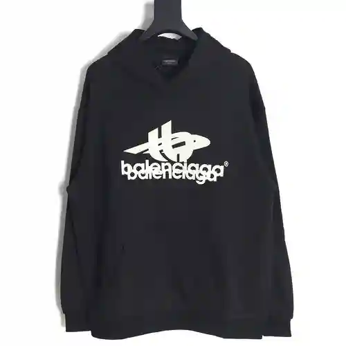 BLCG Balenciaga 23Fw sudadera con capucha y logo de letras superpuestas