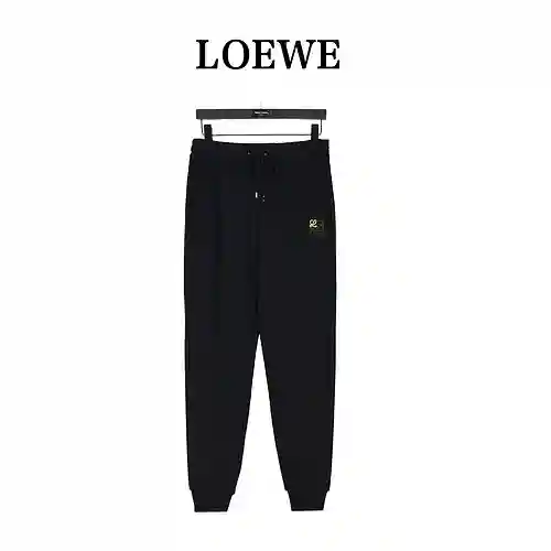 Logo Loe*we/Loewewe bordado y bolsillo de piel repujado más pantalón tipo leggings de terciopelo