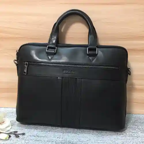 Maletín PRA@DA para hombre, fabricado en cuero original importado de primera calidad, versión réplic