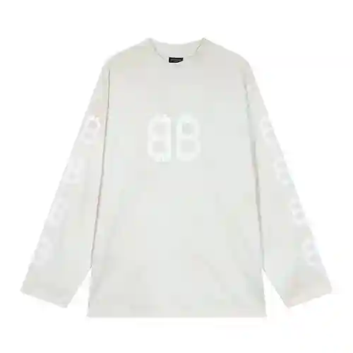 BLCG/Paris heavyweight #mud vieja camiseta de manga larga doble B pintada a mano