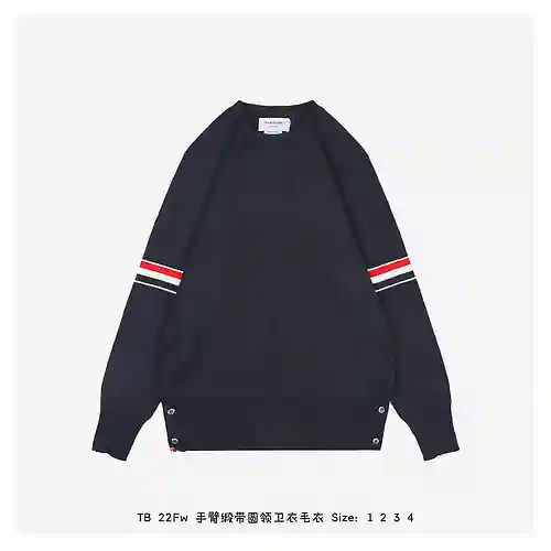 Sudadera TB 22Fw con cinta en el brazo y cuello redondo