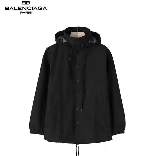 BLCG/Balenciaga chaqueta con capucha, cuello alto y letras en la espalda