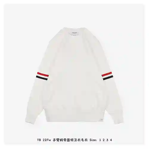 Sudadera TB 22Fw con cinta en el brazo y cuello redondo