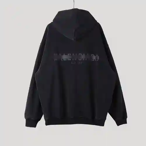BLCG/Balenciaga Sudadera con capucha lavada con letras de cinta pesada, el mismo estilo para hombres