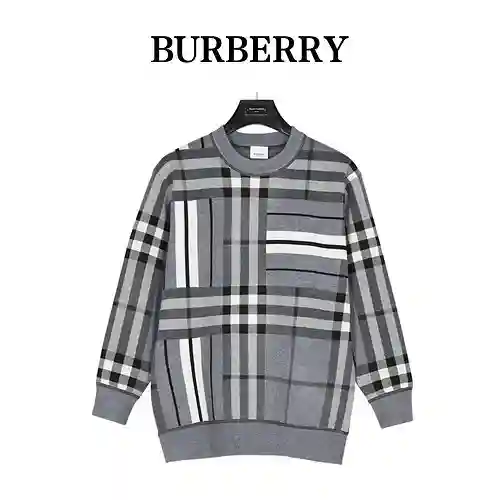 Jersey de punto a rayas a cuadros BBR Burberry