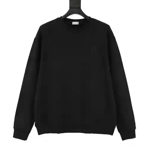 Sudadera con cuello redondo y logo bordado con letra CD en color clásico de CD