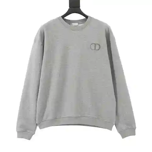 Sudadera con cuello redondo y logo bordado con letra CD en color clásico de CD