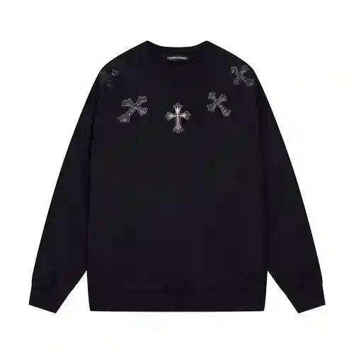 CH/Croix Sudadera con cuello redondo y cruz en forma de corazón con cuello plateado, el mismo estilo