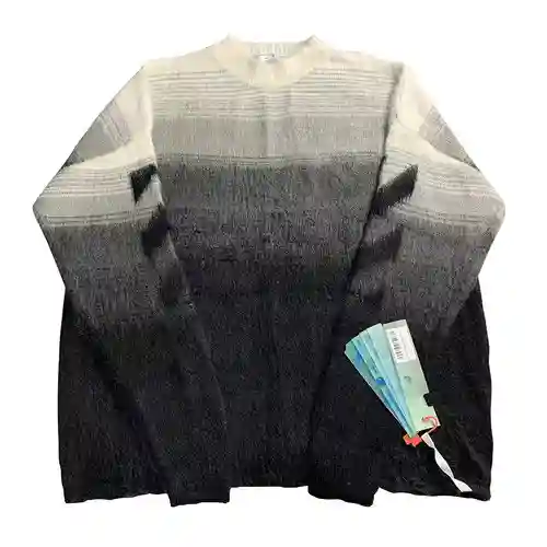 O*FF-W*HITE Suéter de mohair con punto de flecha degradado, mismo estilo para hombres y mujeres