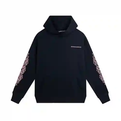 CH/Cro Heart Unicorn Arm Sudadera con capucha estampada en sánscrito rosa, el mismo estilo para homb