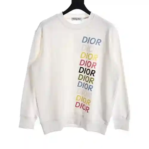 Sudadera CD/Dior con cuello redondo y logo colorido estampado