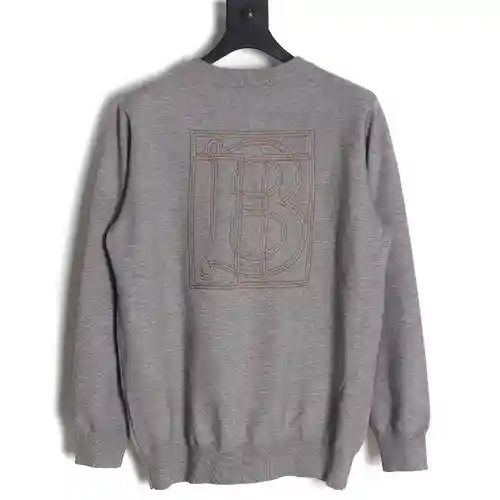Jersey BBR/Burberry 23Fw de cuello redondo y letras grandes bordadas en la espalda