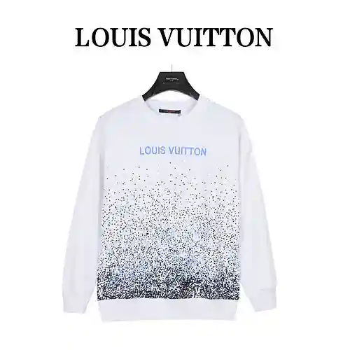 Sudadera con cuello redondo y estampado de logo degradado estrellado LV/Louis Vuitton 23Fw