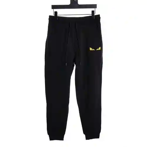 FEN*DI Pantalón Fendi de terciopelo con cepillo de dientes y pequeño monstruo bordado