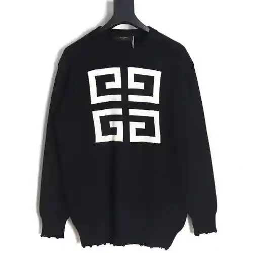 Jersey con cuello redondo y logo 4G en jacquard GVC/Givenchy 23Fw