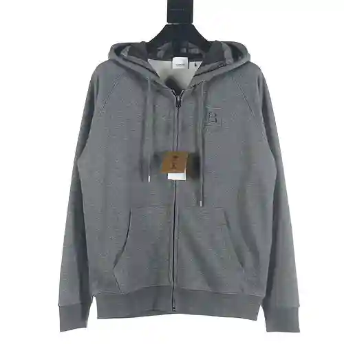 Burberry BBR 22FW B sudadera con capucha y cremallera a cuadros estándar
