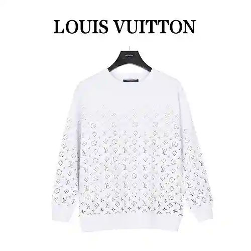 Sudadera con cuello redondo y gradiente de presbicia con estampado integral LV/Louis Vuitton 23Fw