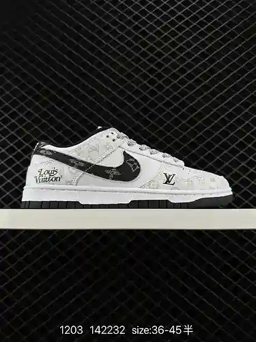 6 Nike Dunk Low x LV Dark Night Elf Este zapato adopta un diseño de versión más popular en los últim