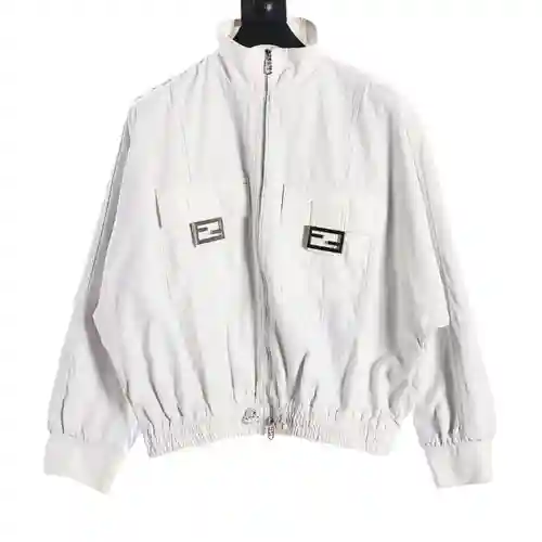 Fendi chaqueta vaquera marfil de dos botones
