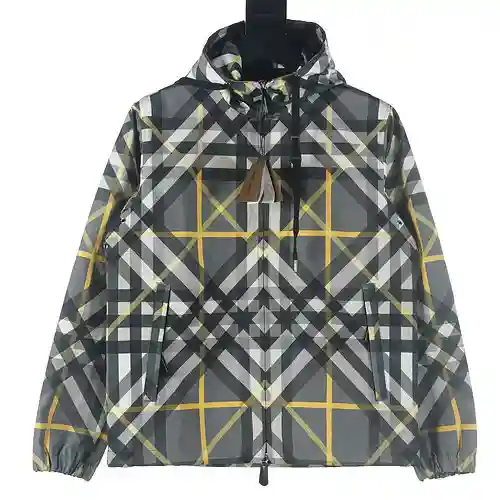 Burberry BBR 23FW chaqueta con capucha y cuadros cruzados