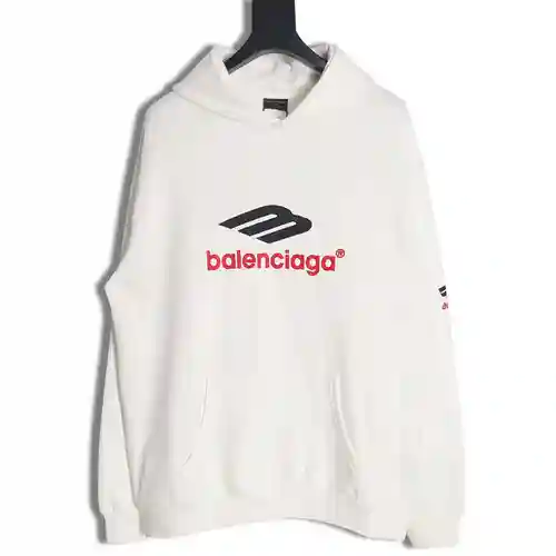 BLCG Balenciaga sudadera con capucha doble M roja delantera y trasera