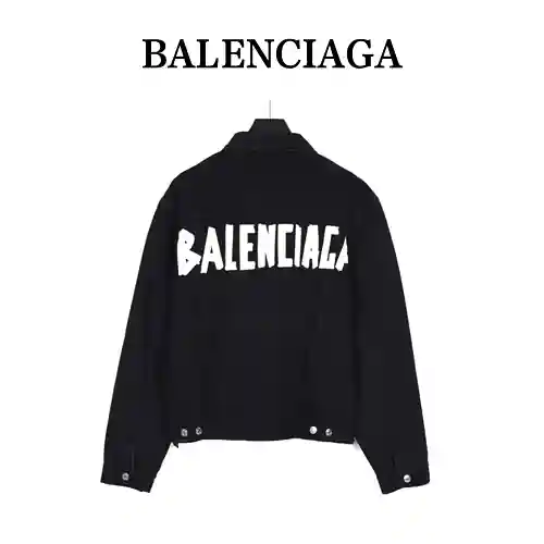 BLCG/Balenciaga chaqueta vaquera con estampado de letras y logo de cinta adhesiva 23ss