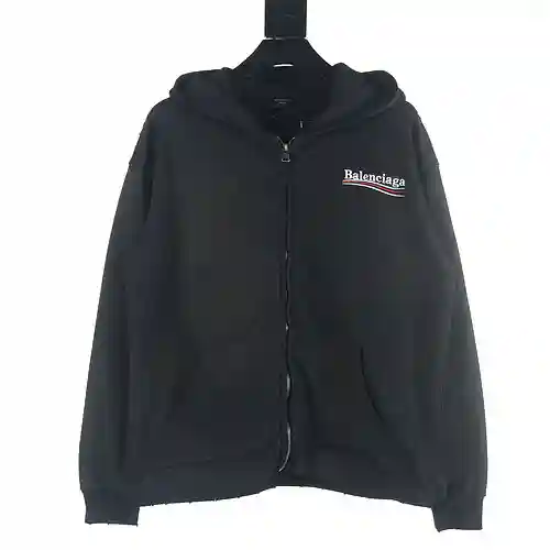 Balenciaga BLCG chaqueta con capucha y cremallera bordada con letras onduladas de Coca-Cola