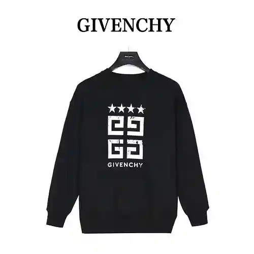 GVC/Givenchy 23ss 4Gsudadera con cuello redondo y logo estampado
