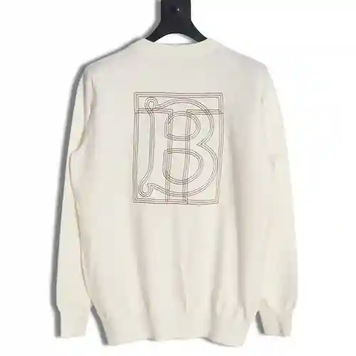 Jersey BBR/Burberry 23Fw de cuello redondo y letras grandes bordadas en la espalda