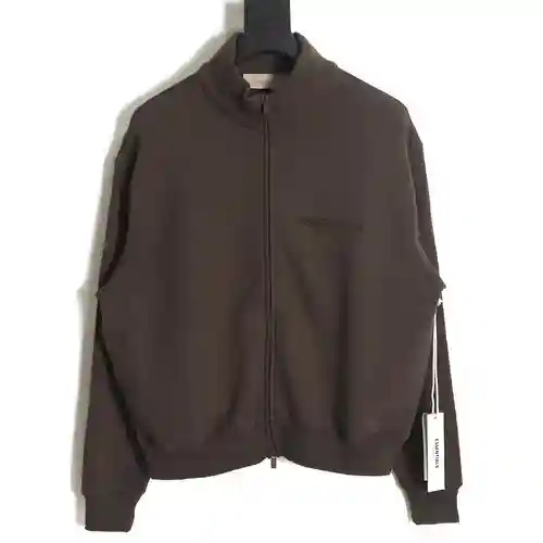 FEAR OF*GOD FOG chaqueta esencial de doble fila con letras flocadas y cremallera